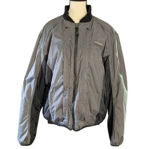 Olympia Moto Sports Men's Motorcycle Jacket Size L Nylon Activewear Gray‎ Black